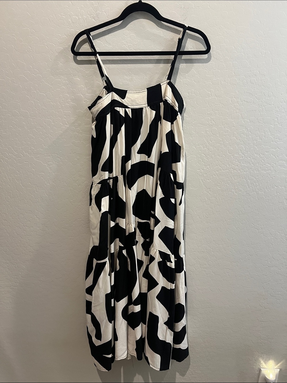 Abel the Label Black & White Abstract Print Spaghetti Strap Dress XS